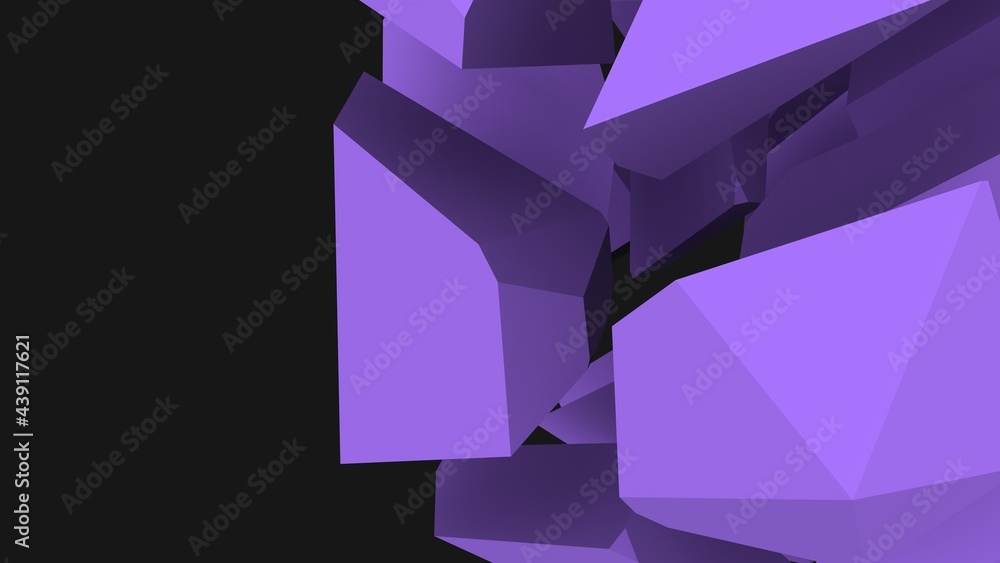 Poster abstract screensaver on the desktop in the form of polygonal planes on a gray background. geometric 