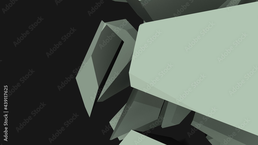 Poster abstract screensaver on the desktop in the form of polygonal planes on a gray background. geometric 