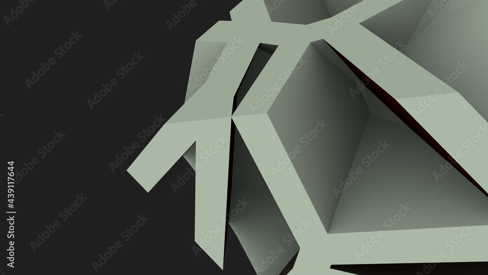 Poster abstract screensaver on the desktop in the form of polygonal planes on a gray background. geometric 