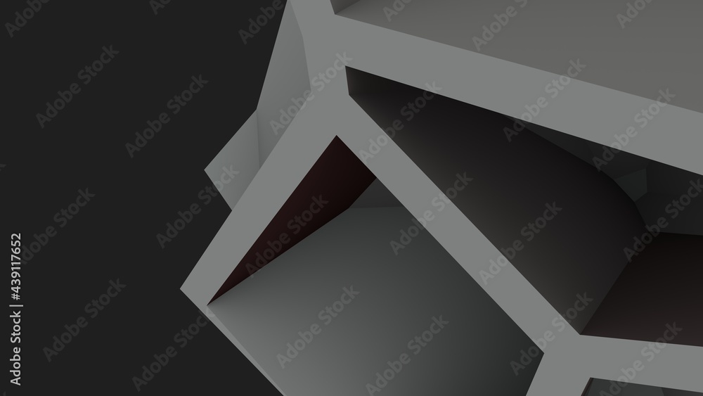 Poster abstract screensaver on the desktop in the form of polygonal planes on a gray background. geometric 