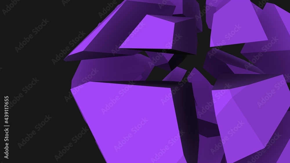 Poster abstract screensaver on the desktop in the form of polygonal planes on a gray background. geometric 