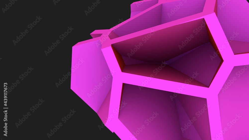 Poster abstract screensaver on the desktop in the form of polygonal planes on a gray background. geometric 