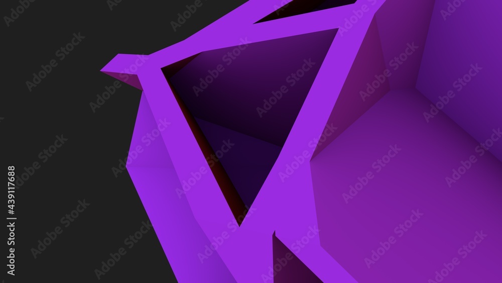 Poster abstract screensaver on the desktop in the form of polygonal planes on a gray background. geometric 