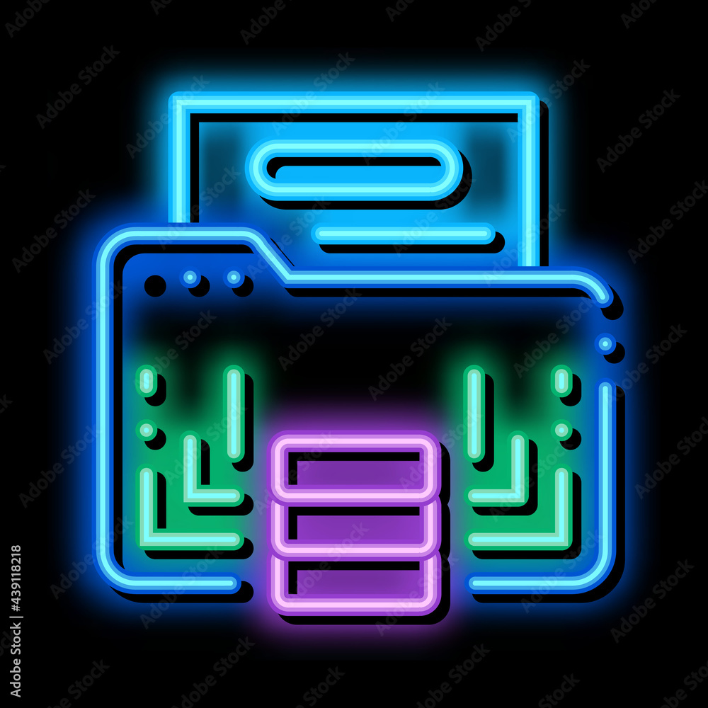 Poster digital machine learning neon light sign vector. glowing bright icon digital machine learning sign. 