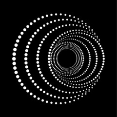 Halftone dots in circle form. round logo . vector dotted frame . design element