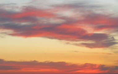 Beautiful pink sunset in the sky, natural background