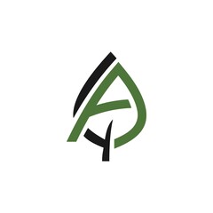 letter A leaf logo