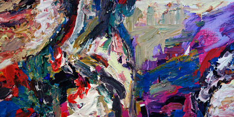 Abstract oil painting on canvas background with texture.