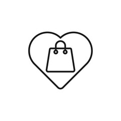 Shopping Wish List icon Vector Illustration. Shopping Wish List with Love Shape icon design concept for e-commerce, online store and marketplace website, mobile, logo, symbol, button, sign, App UI
