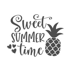Fototapeta premium Sweet summer time inspirational slogan inscription. Vector summer quotes. Illustration for prints on t-shirts and bags, posters, cards. Isolated on white background.
