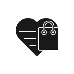 Shopping Wish List icon Vector Illustration. Shopping Wish List with Love Shape icon design concept for e-commerce, online store and marketplace website, mobile, logo, symbol, button, sign, App UI