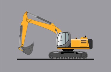 The excavator is a type of modern construction equipment. Vector illustration