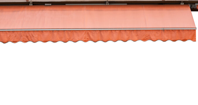 orange awning roof with with white mockup front store.