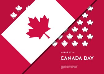 Canada Day celebration background with maple leaf design