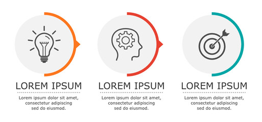 Business infographic Vector with 3 steps. Used for presentation,information,education,connection,marketing, project,strategy,technology,learn,brainstorm,creative,growth,abstract,stairs,idea,text,work.