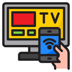 mobilephone color line style icon