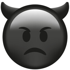 Vector emoji. Angry face. Devil angry vector emoji. Angry emoticon. Cute emoticon isolated on white background.