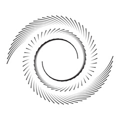 Spiral with lines as dynamic abstract vector background or logo or icon. Yin and Yang symbol.