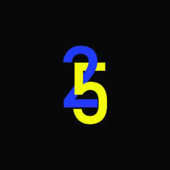 Illustration of 25 Year Anniversary Vector Template Design with black background - Vector