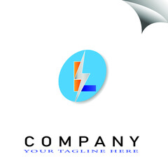 Creative and Modern Letter L Logos, Icons, Symbols with blue circle - Vector