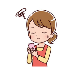 スマホを使う女性のイラスト