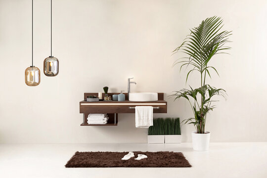 modern wall clean bathroom style and interior decorative design, modern lamp