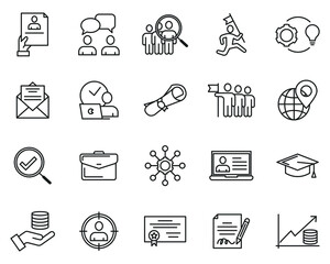 Headhunting And Recruiting set icon symbol template for graphic and web design collection logo vector illustration