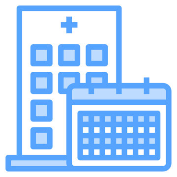 blue hospital building and calendar clip art preview