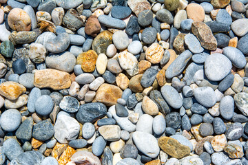 Macro shots, Beautiful nature scene. Pebbles on a Beach