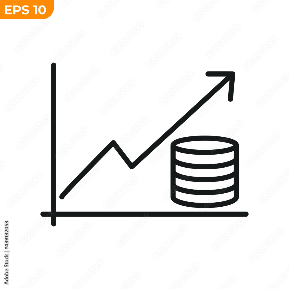 Poster earning data analysis icon symbol template for graphic and web design collection logo vector illustr
