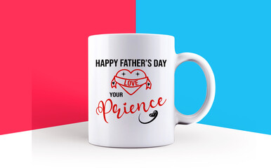 Happy father's day mug, Coffee mug, White mug with text, Gift mug, Father's day Quotes , Uses Mug, Poster, T-shirt and other print templates 