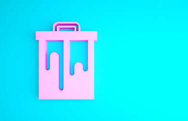 Pink Honeycomb icon isolated on blue background. Honey cells symbol. Sweet natural food. Minimalism concept. 3d illustration 3D render