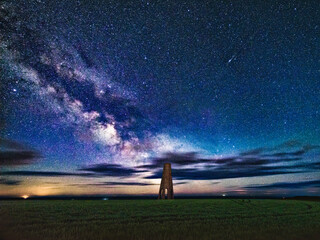 Plakat Milky Way over The Daymark, Devon, England, Europe