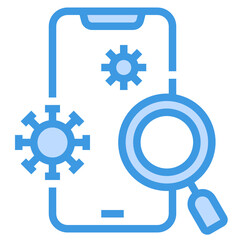 Smartphone blue line icon