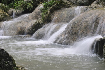 Water Flow from Srigetuk Water fall Jogjakarta
