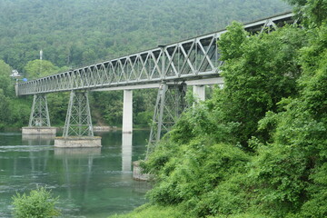 Eisenbahn-Fachwerkbrücke  Hemishofen Schweiz