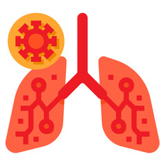 Lung flat icon