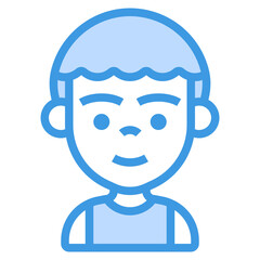 Boy blue line icon