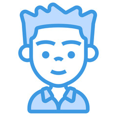 Boy blue line icon