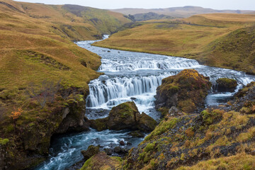 Steinbogafoss waterfall near Skógafoss waterfall Iceland