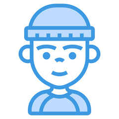 Boy blue line icon
