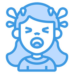 Girl blue line icon