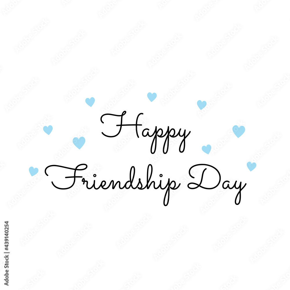 Wall mural happy friendship day lettering with heart