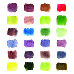 Hand drawn Colorful watercolor brush strokes collection