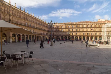 Deurstickers Plaza Mayor en la ciudad de Salamanca, en la comunidad autonoma de Castilla y Leon, en el pais de España o Spain © Alvaro Martin
