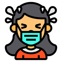 Girl line icon