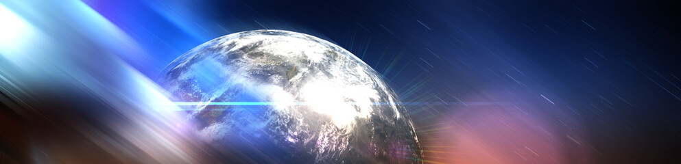 earth globe among space cosmos futuristic illustration