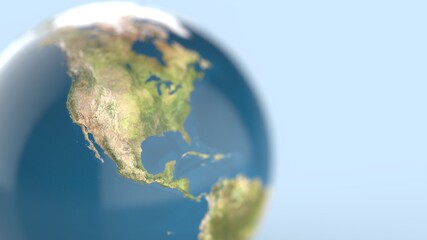 earth globe on a uniform light background