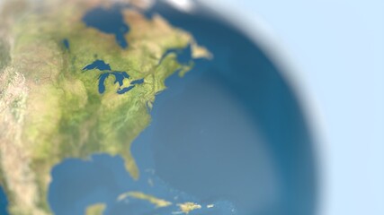 earth globe on a uniform light background