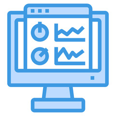 Data Transfer blue line icon